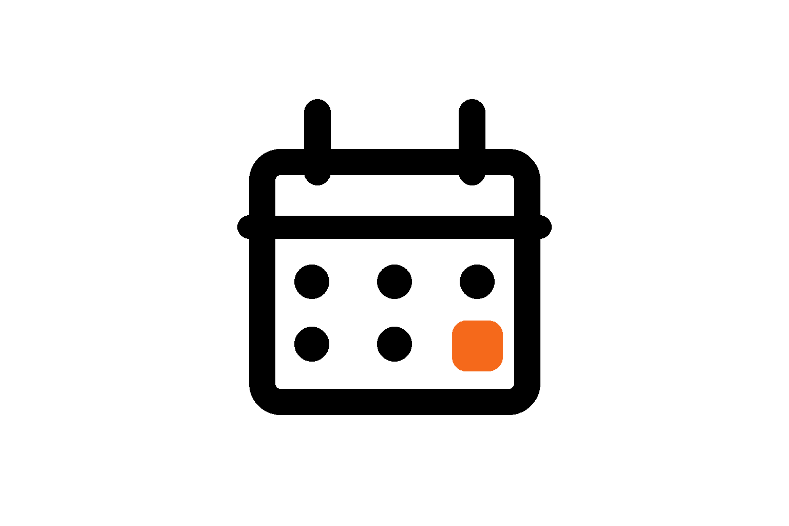 A black abstract illustration with an orange square in the bottom right corner.