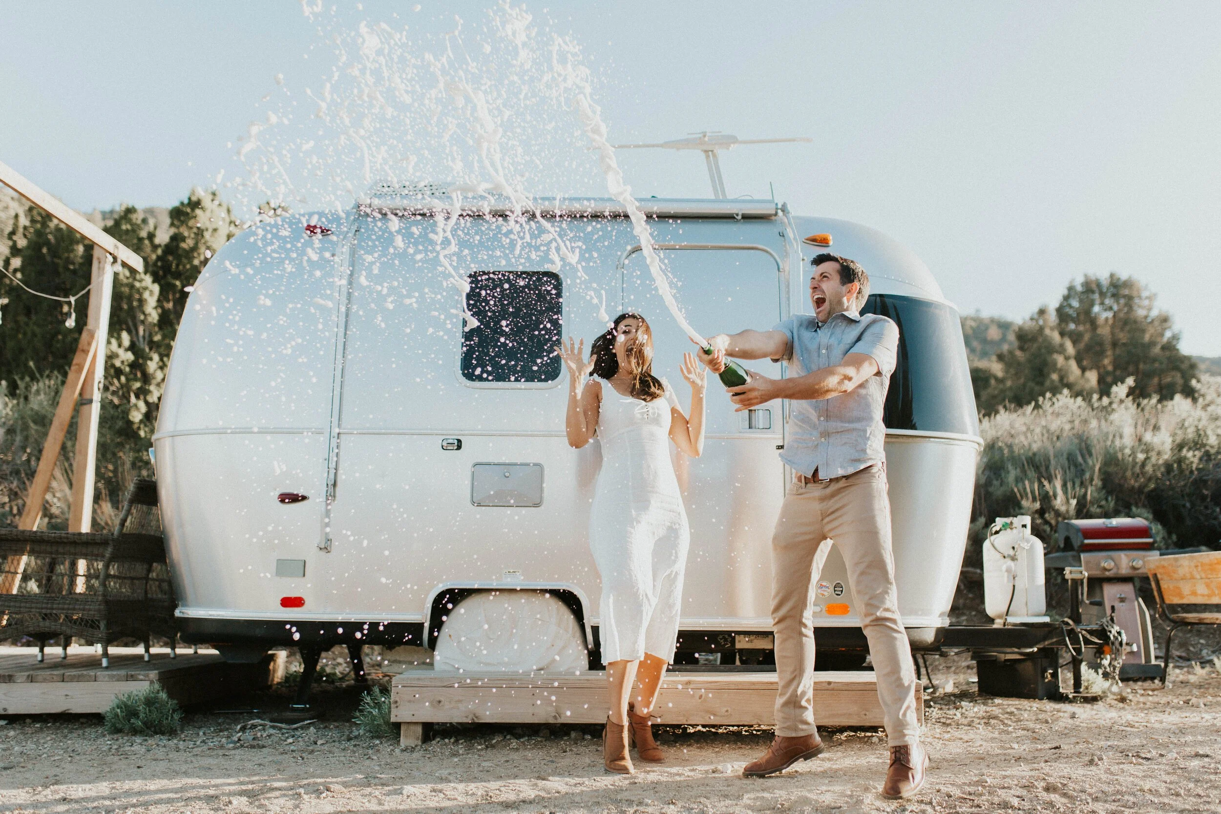 Shirin &amp; Mike | Joshua Tree, California Airstream Engagement