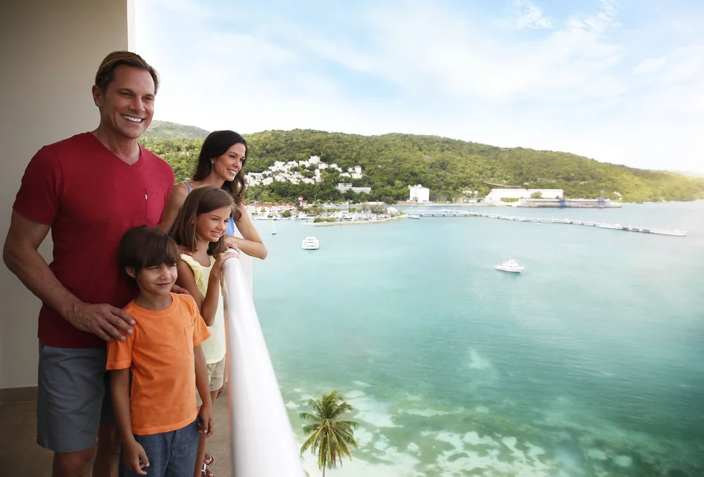 Family enjoying a balcony view