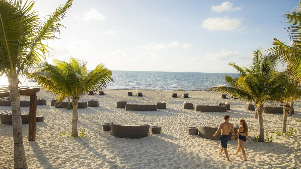 Beach resort pool and coastline