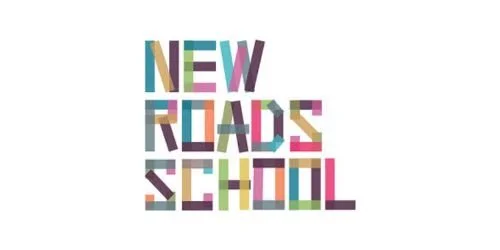 Colorful text reading 'New Roads School' in a modern font.