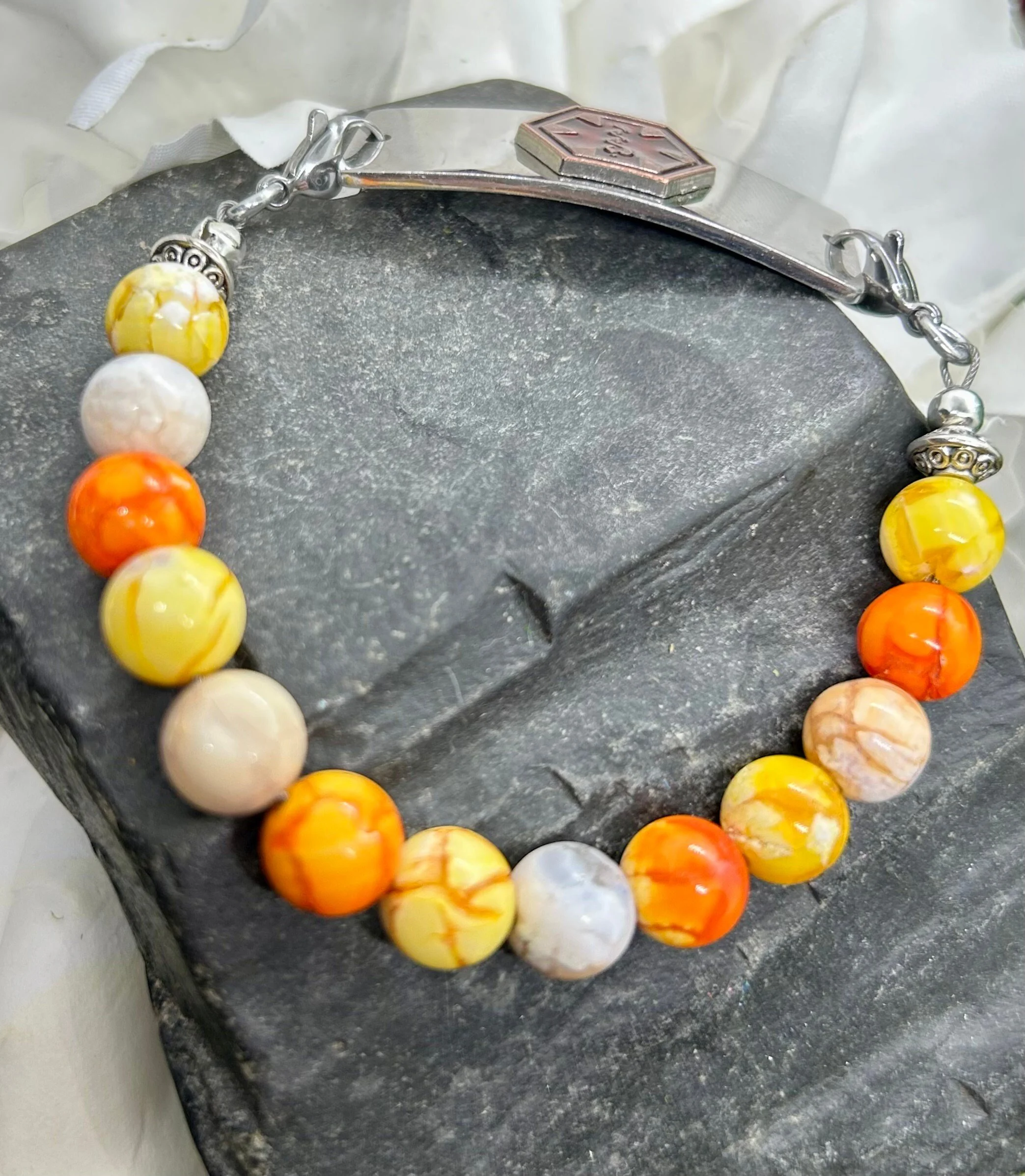 Mixed Orange Crackle Agate