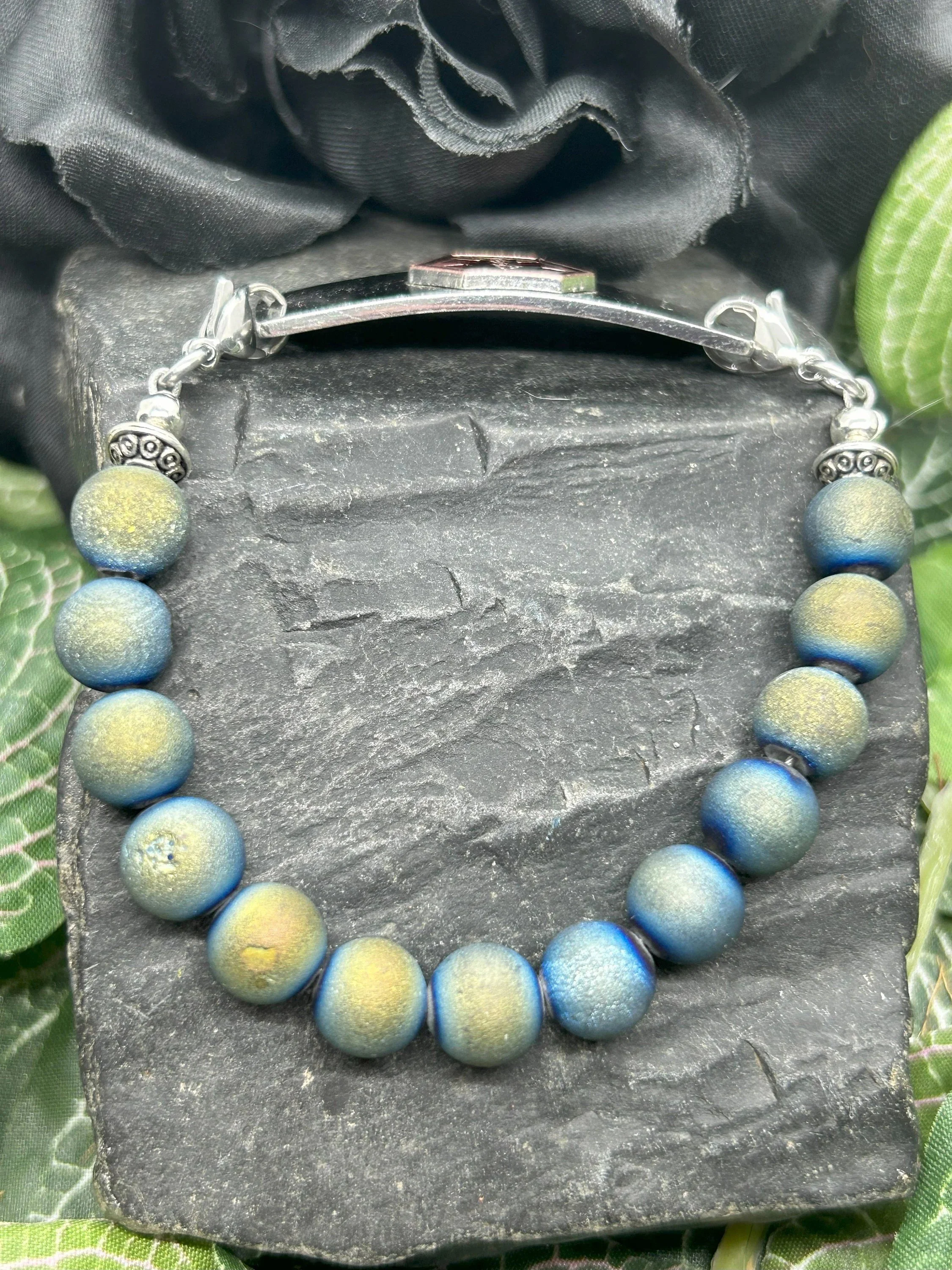 Blue Gold Druzy