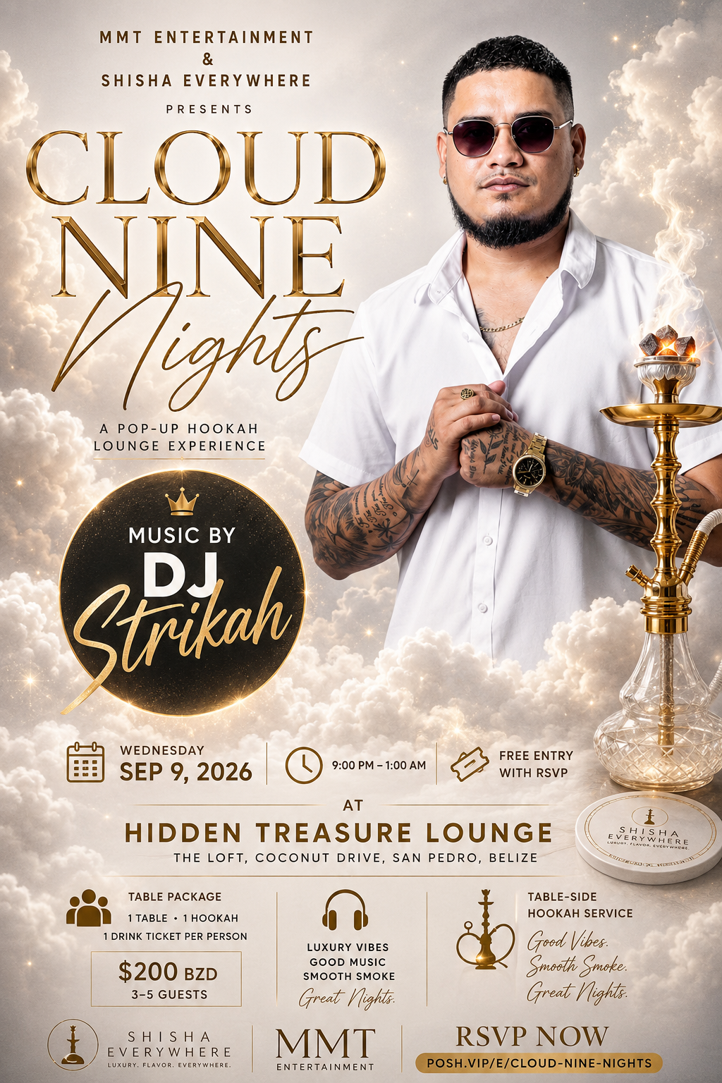 Cloud Nine Nights: Pop-Up Hookah Lounge Experience
