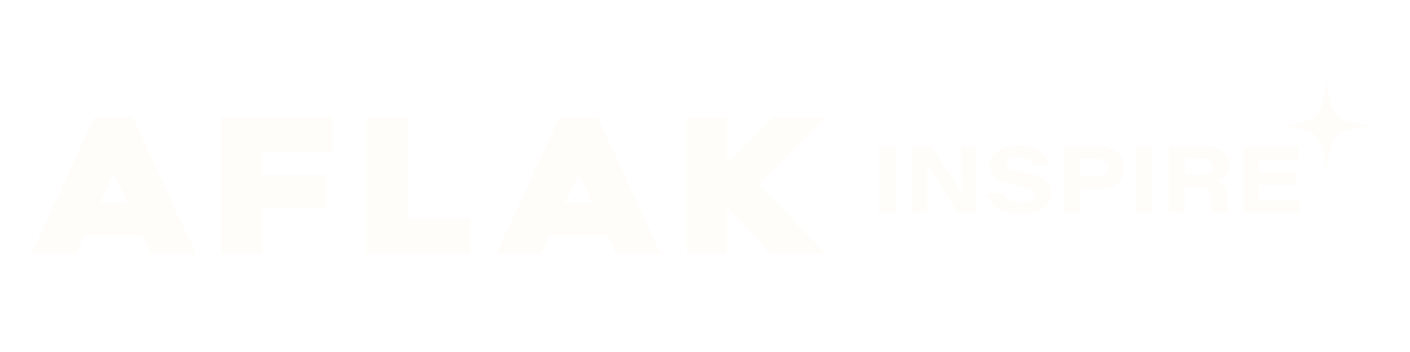 Black background with white text that says 'AFLAKE INSPIRE' and a sparkling star symbol.