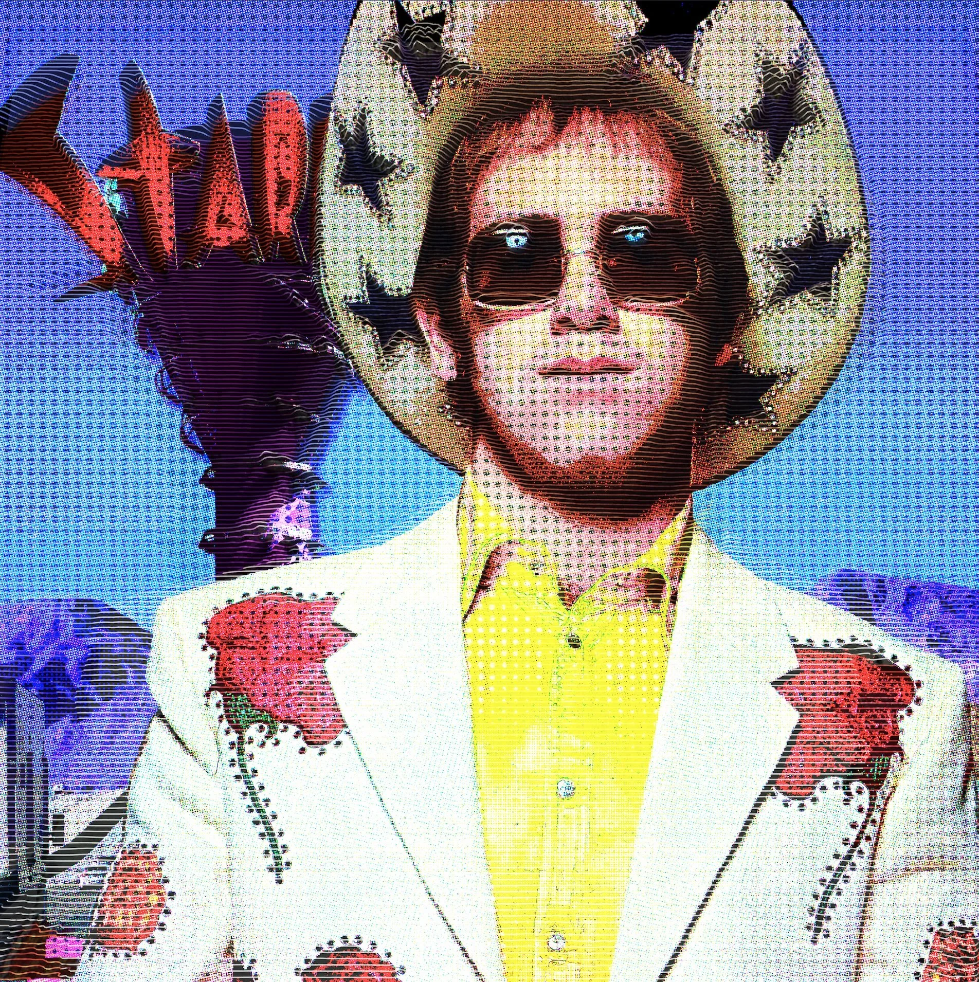 David Smouha, Rocket Man 2022, giclee print on 100% cansen cotton rag, edition 1/1  45cm  x 93cm, framed
