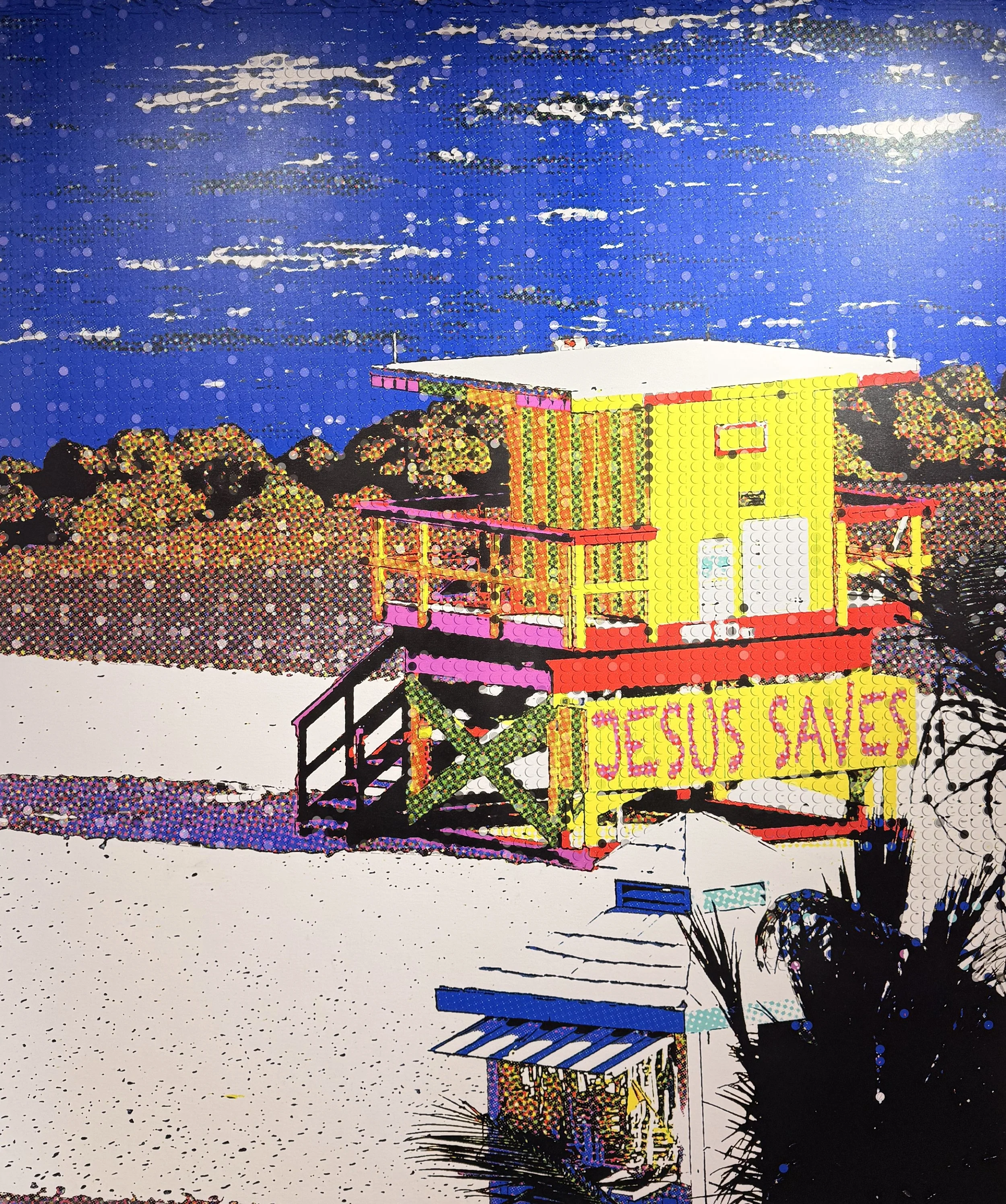 David Smouha, Miami Lifesaver (South Beach) 2024, giclee print to cansen canvas edition 1/1, 160 x 140cm framed