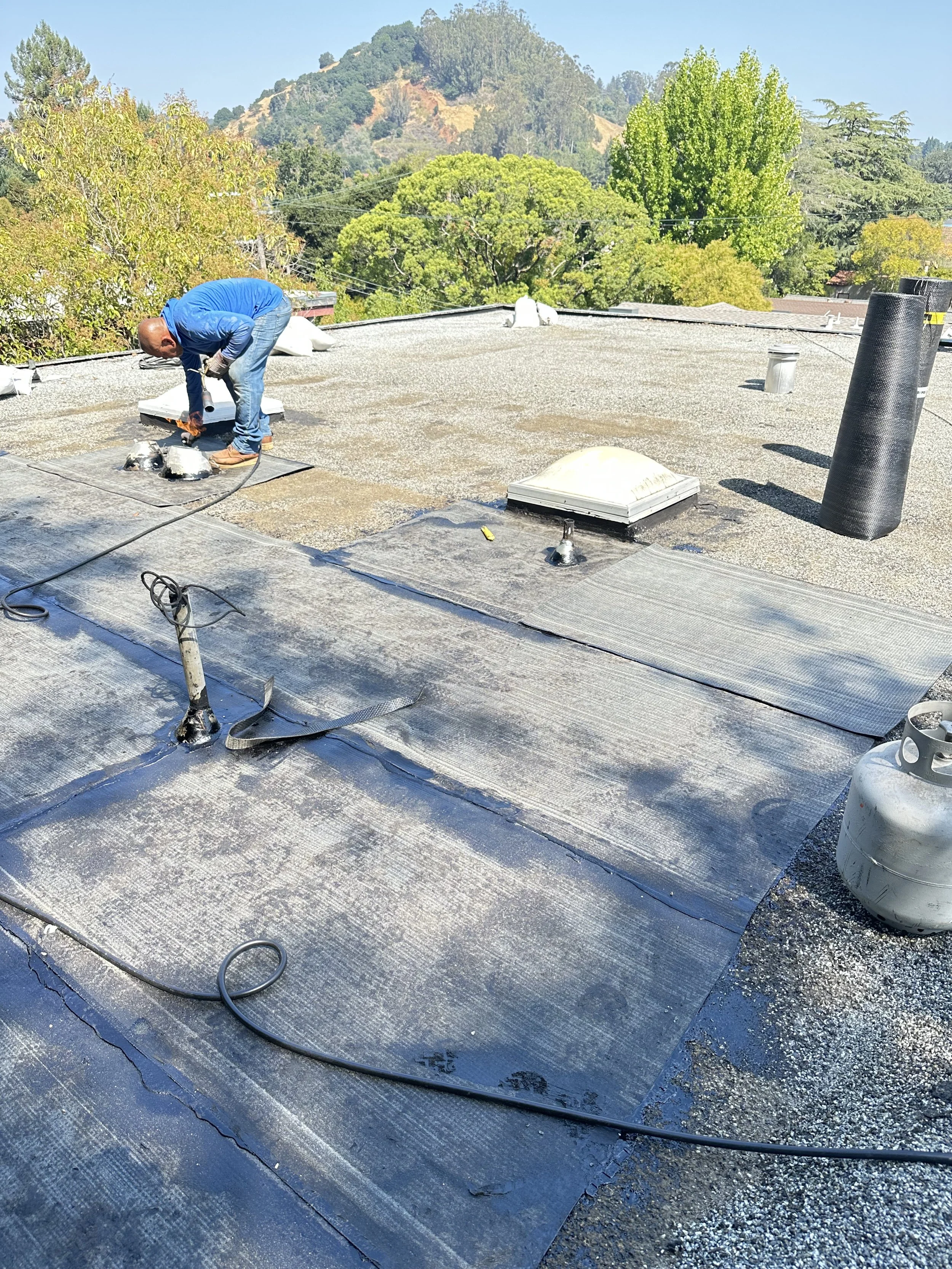 Modified bitumen roof installation