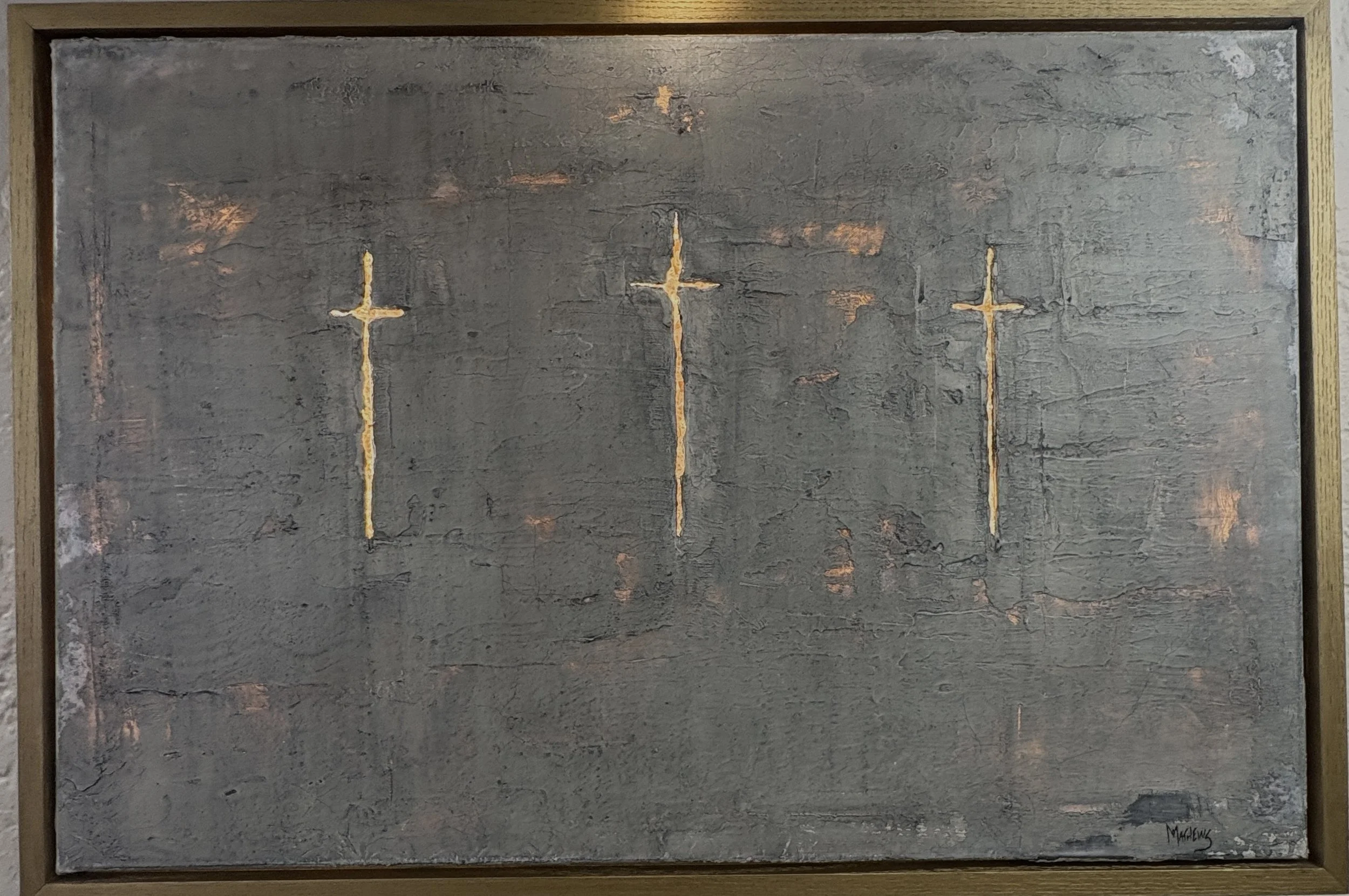Trois Croix / Grey/Gold frame (#44) 