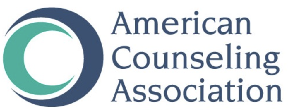 Logo of the American Counseling Association featuring a circular design with teal and blue elements next to the text 'American Counseling Association'.