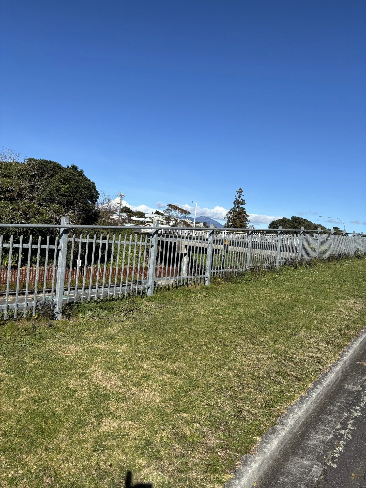 Fence with mountain in background