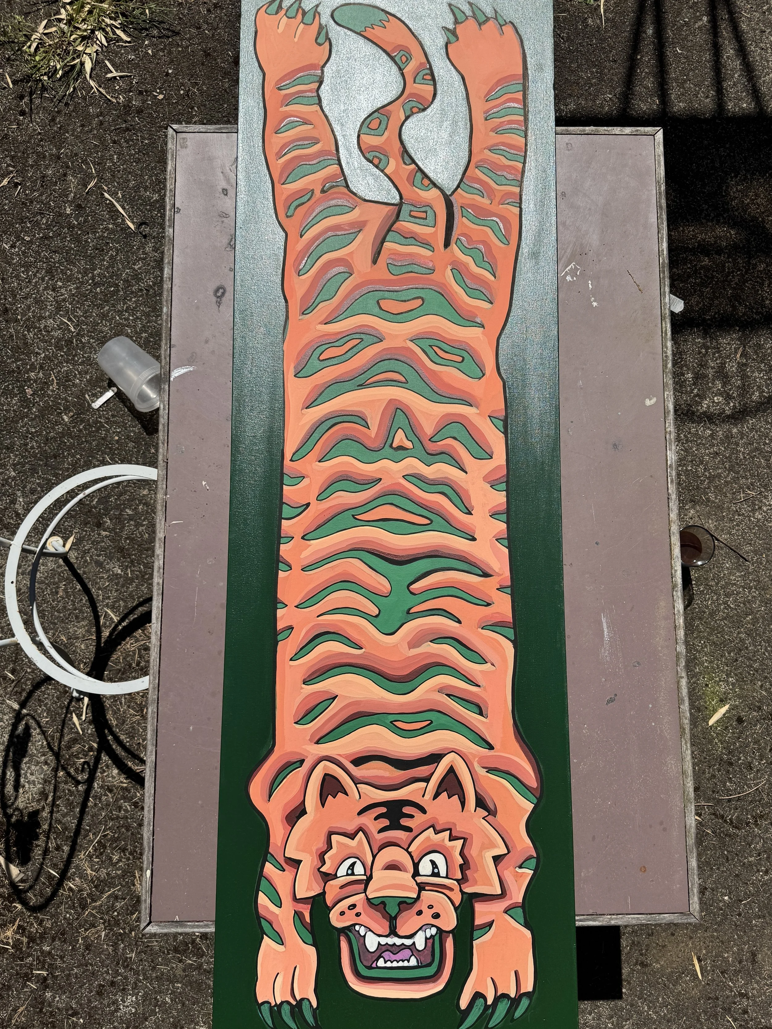 Tiger Rug, 20%22 x 64%22, Acrylic on canvas, 2025, $600.jpg