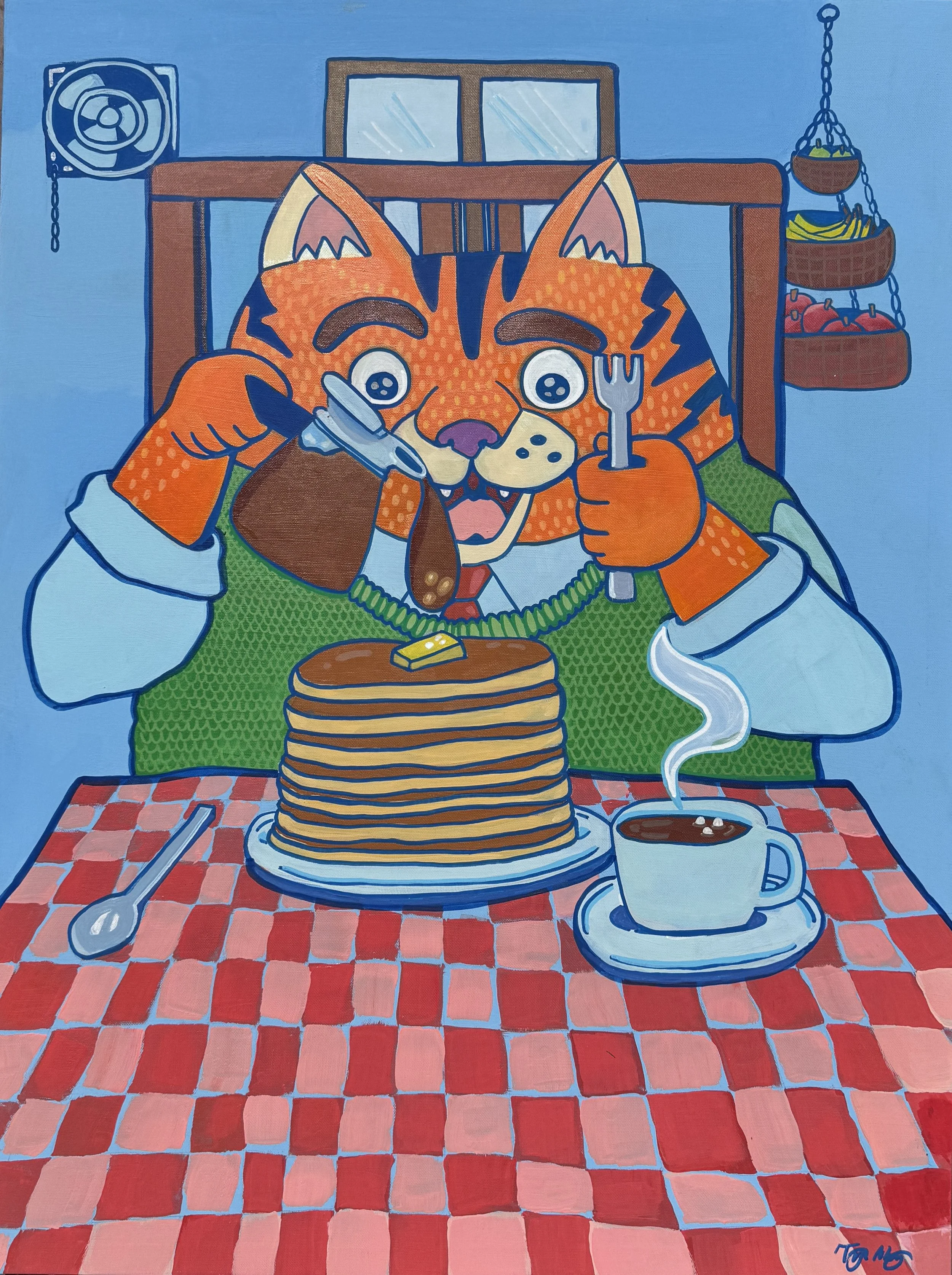 Pancake Tiger, 24%22 x 30%22, Acrylic on canvas, 2025, $400.jpg