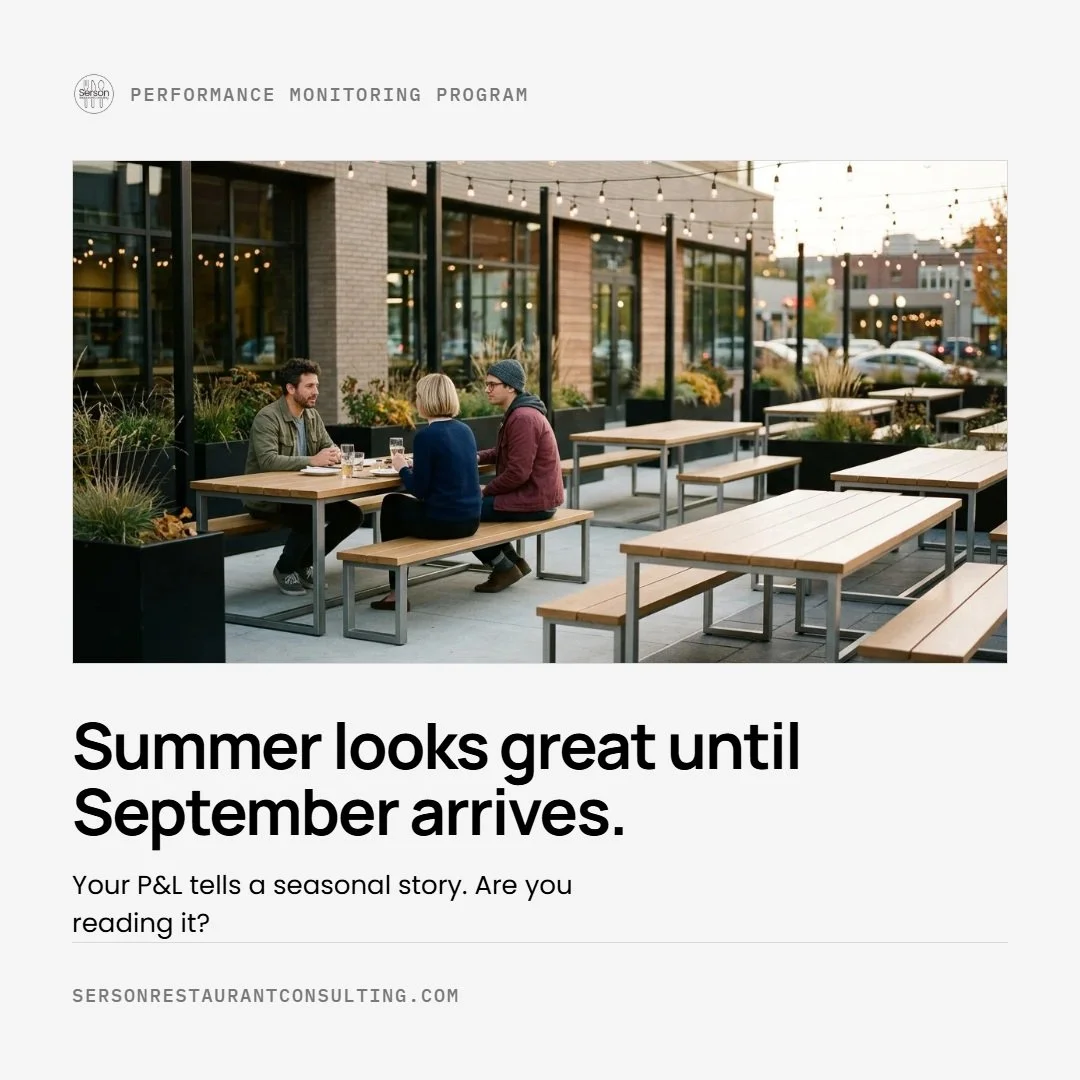 A restaurant running strong May through August suddenly feels tight in September. The problem: you staffed up for summer demand, bought inventory for it, and priced accordingly. Then summer ends. Most owners don't forecast the seasonal dip, so they g