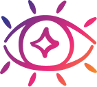 Abstract, colorful geometric design with shades of pink, purple, and orange.