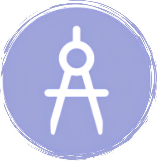 The Designer icon — a drafting compass, representing crafting elegant solutions that are both beautiful and functional.