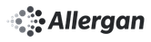 Allergan logo in black color.
