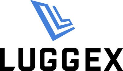 Logo of Luggex with a stylized blue geometric icon and the company name in bold black letters