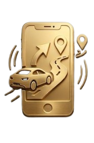 Mobile notary service travel and location icon.