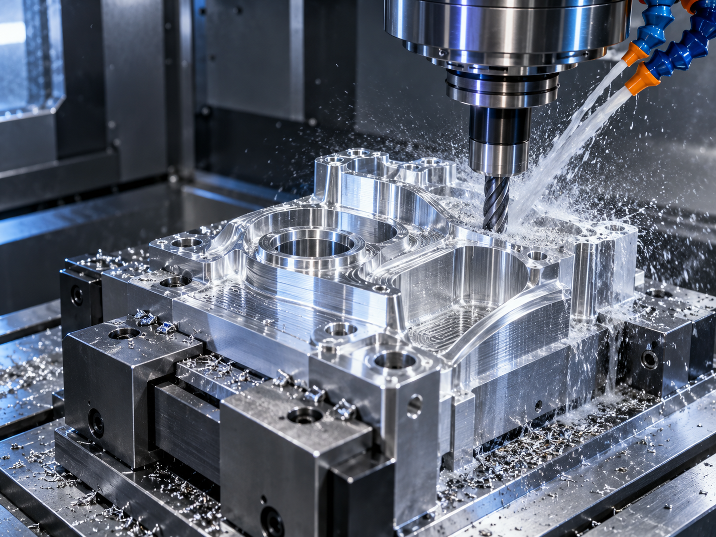 Live tooling machining a metal shaft on a CNC lathe