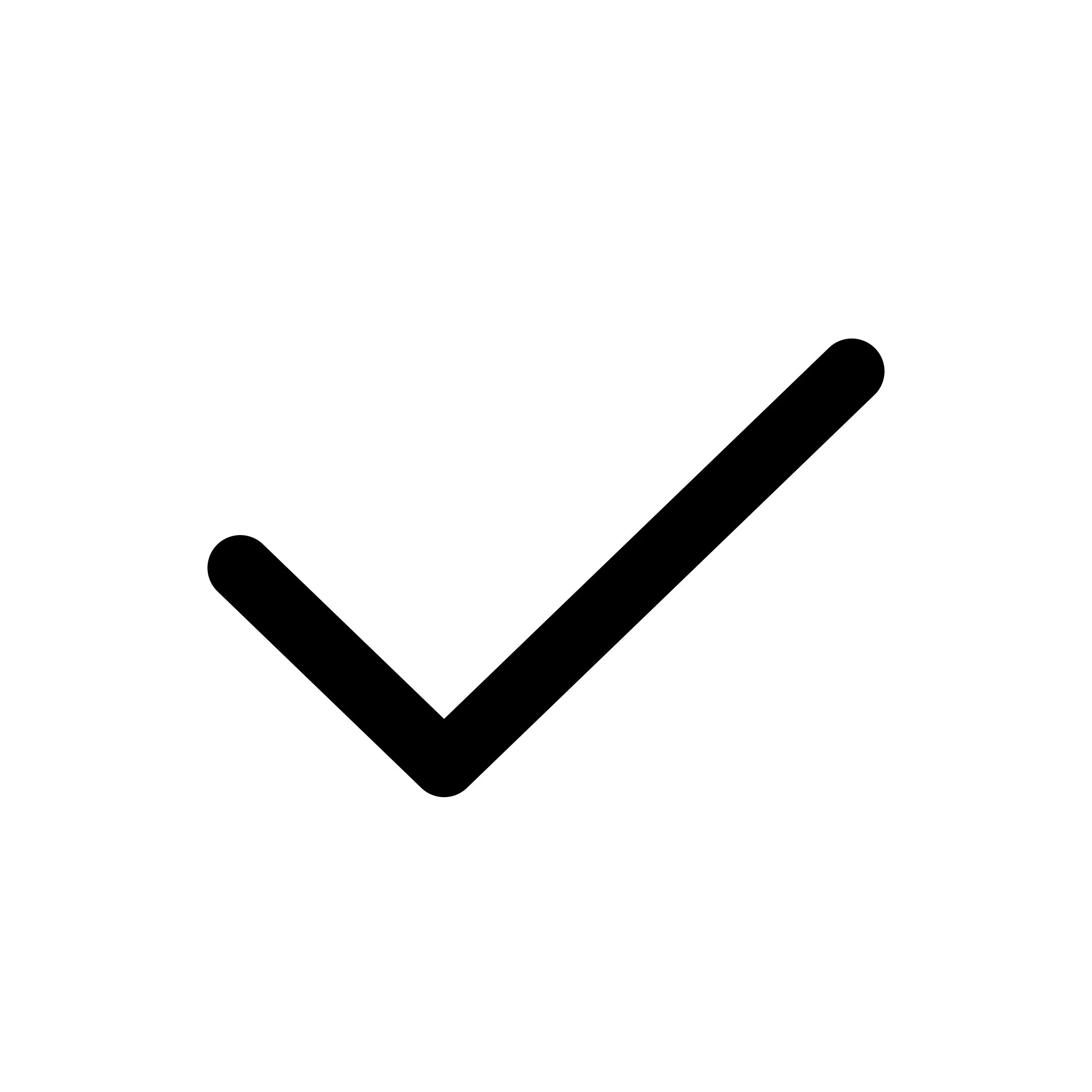 A plain white background with a thick black checkmark in the bottom right corner.
