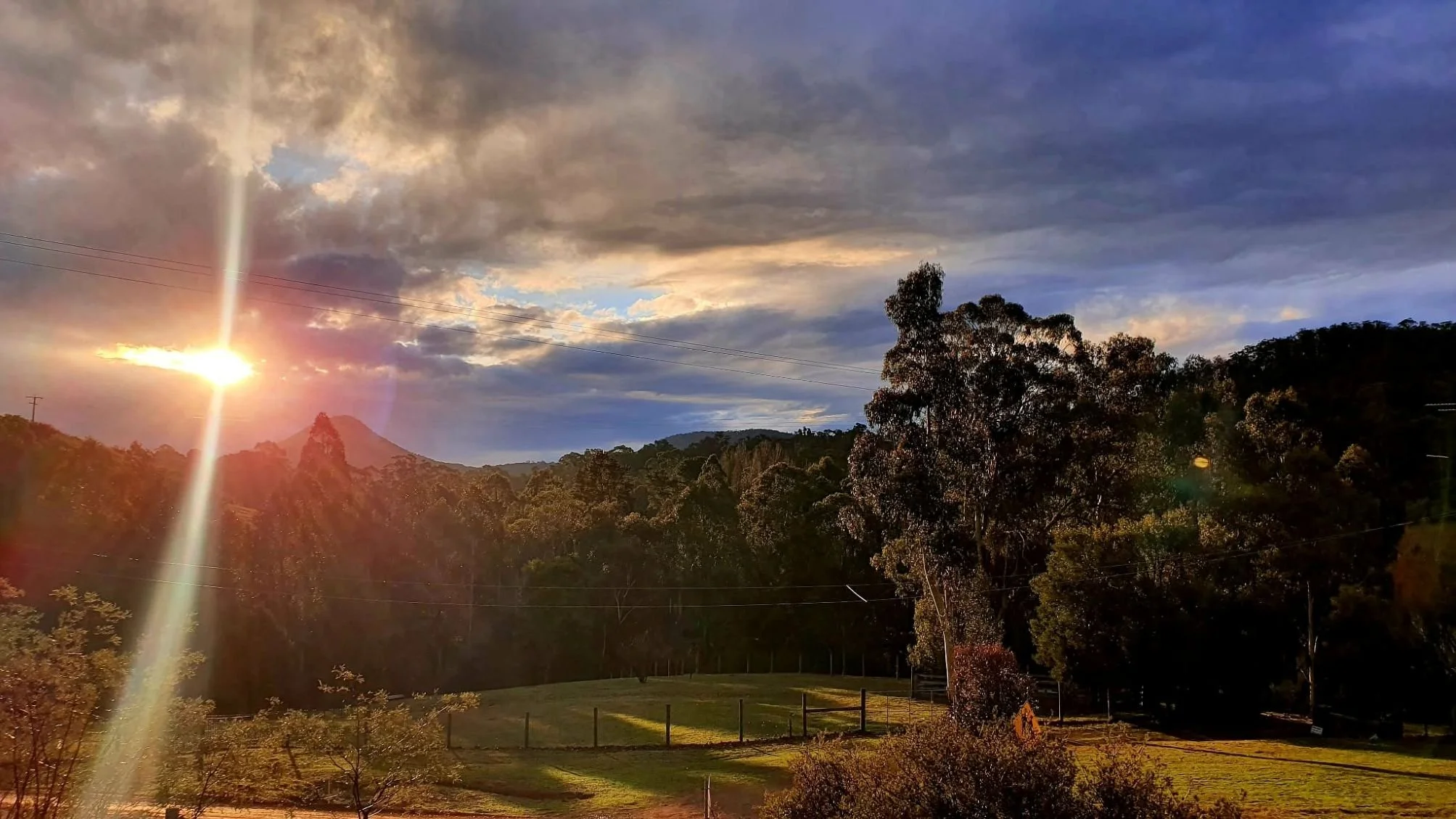 Sunset over the ranges from Howqua Hideaway, Howqua Valley