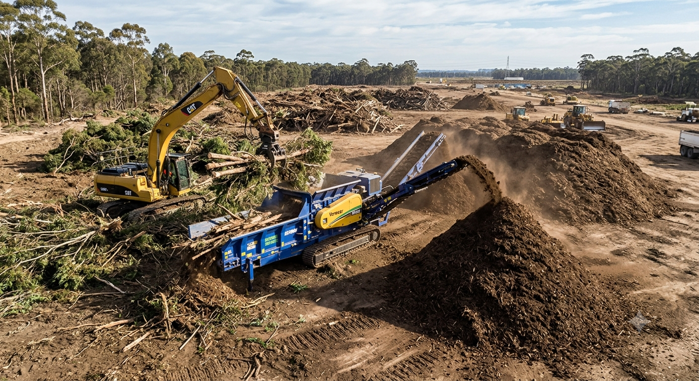 What Melbourne Green Waste Grinding Can Recover From a Large Vegetation Clearing Project