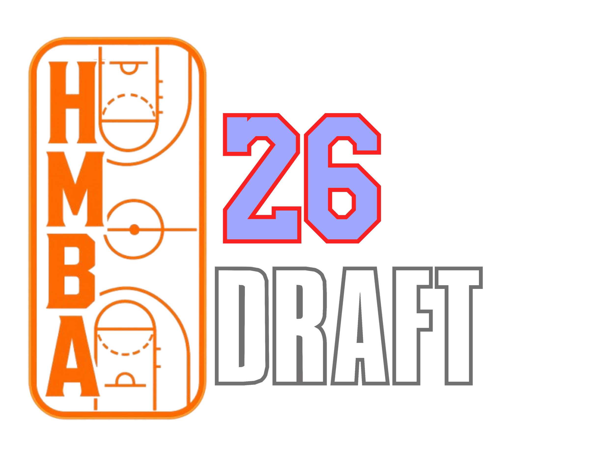 Graphic logo of a basketball court with the text 'HOMERUN' in large orange letters and the number '26' in large red and blue outline, with smaller text 'PREP' underneath.