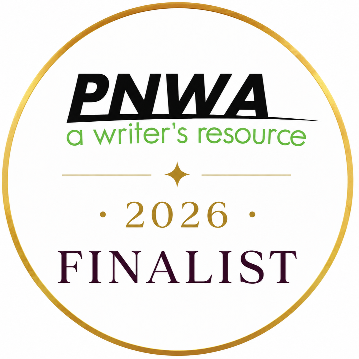 ATNW 2026 Finalist badge with gold border and green, black, gold, and purple text