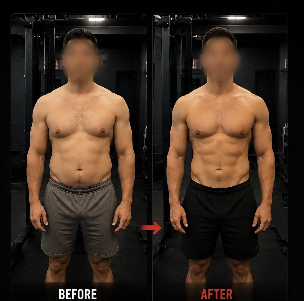 Hubbard Performance male client before and after fitness transformation