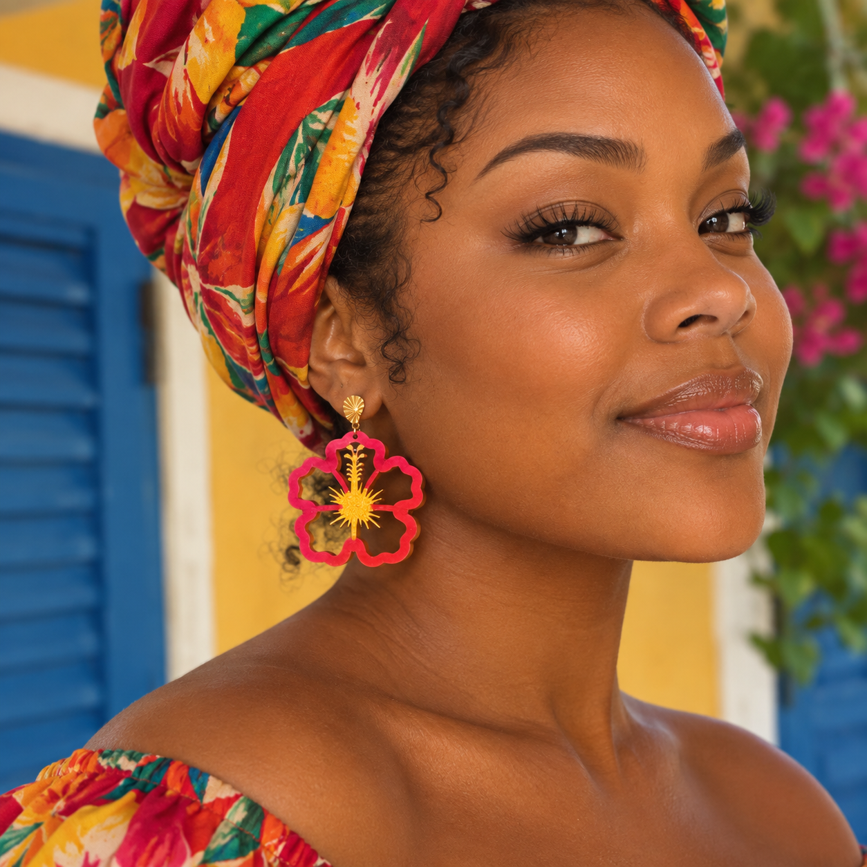 Flamboyant flower earrings