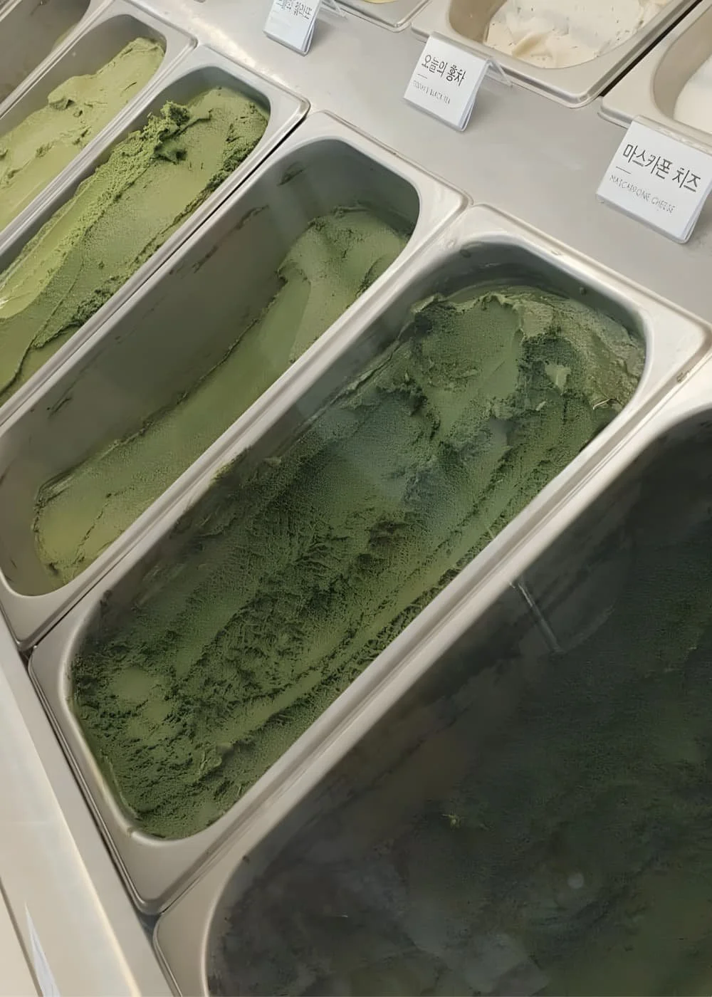 Green ice cream.