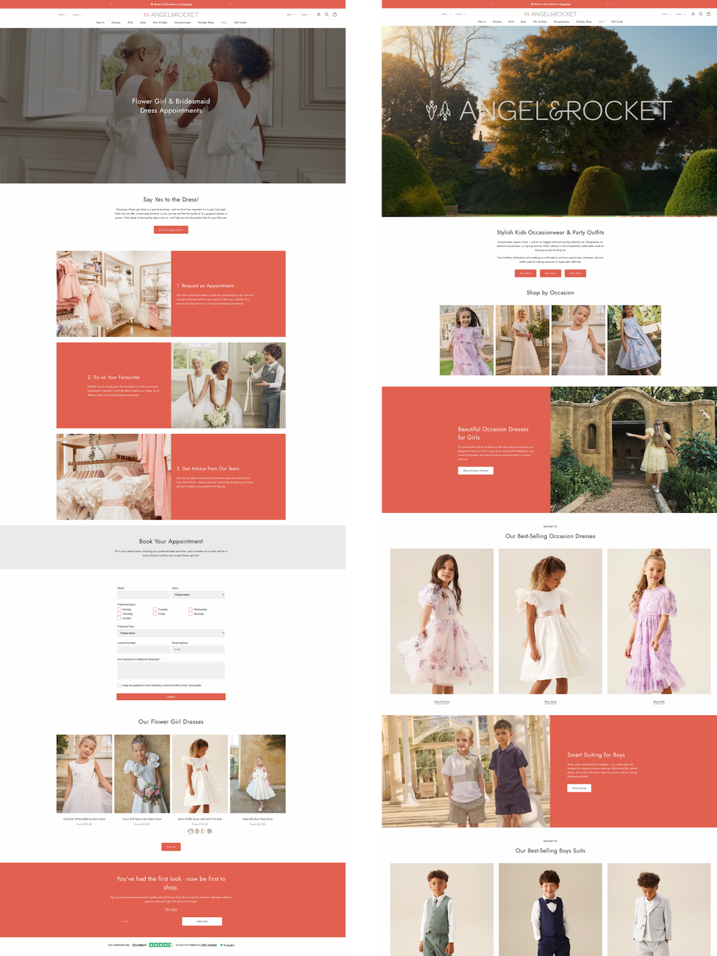 Angel & Rocket website optimisation.