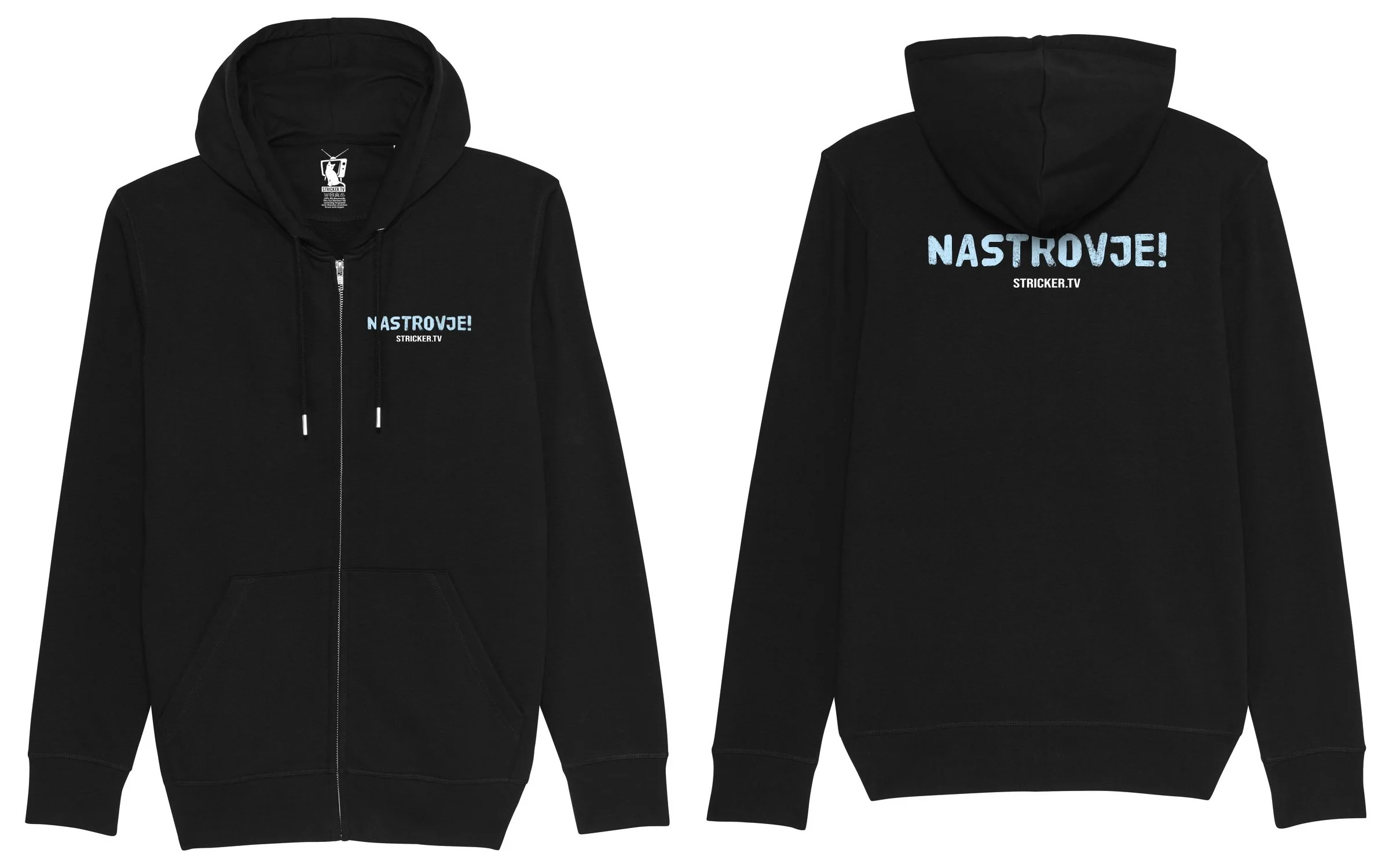 #NASTROVJE - ZIP HOODIE, schwarz