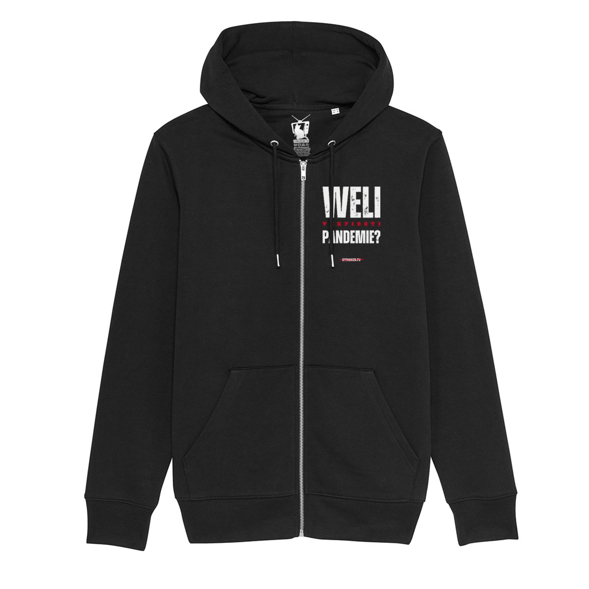 #WELI VERFIGGTI PANDEMIE? - ZIP HOODIE, schwarz  / NEW EDITION
