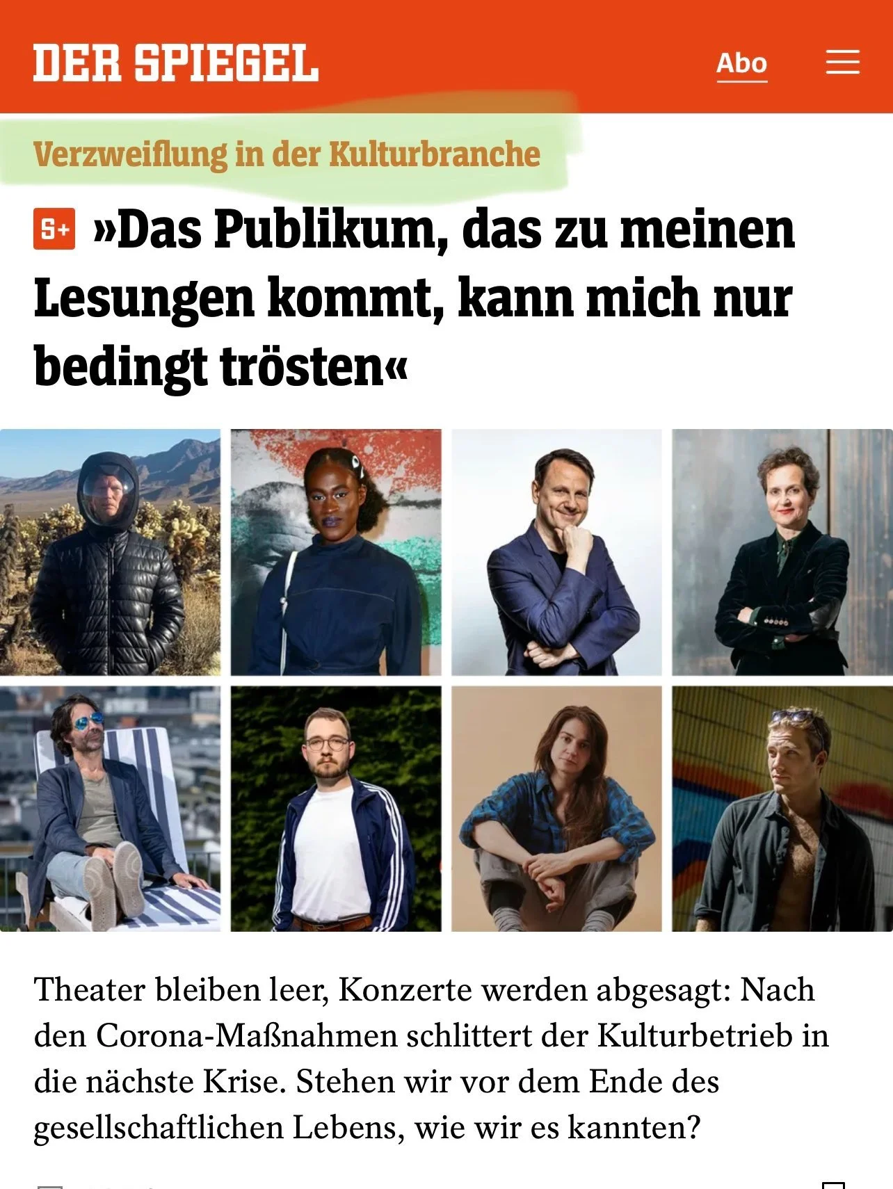 Möge unsere Kulturszene zugrunde gehen - und so Platz für Neues schaffen.
