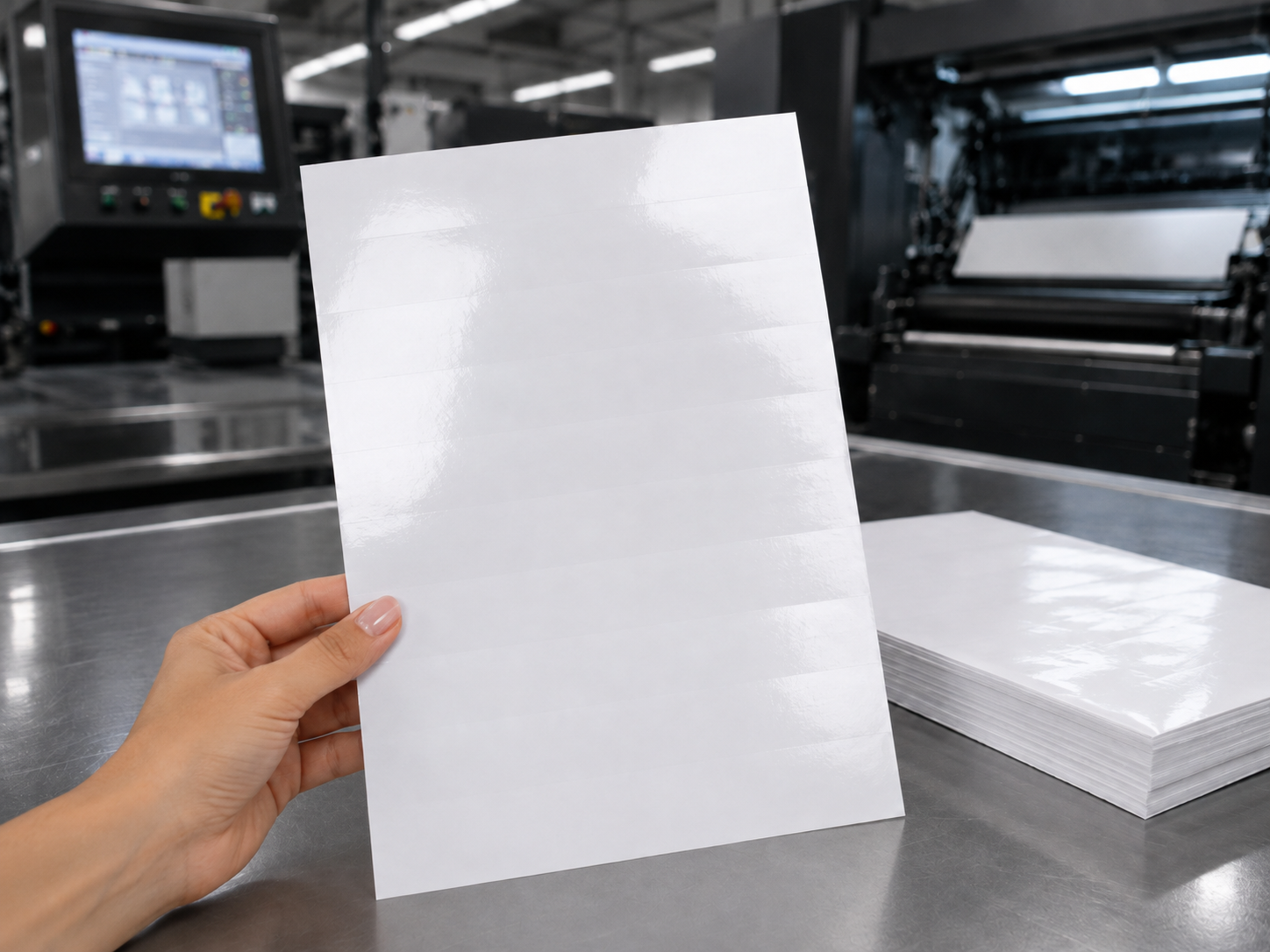 Papel adhesivo blanco brillante A4 para etiquetas