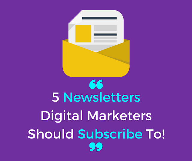 NK the Marketer graphic — colourful illustration promoting top marketing newsletters