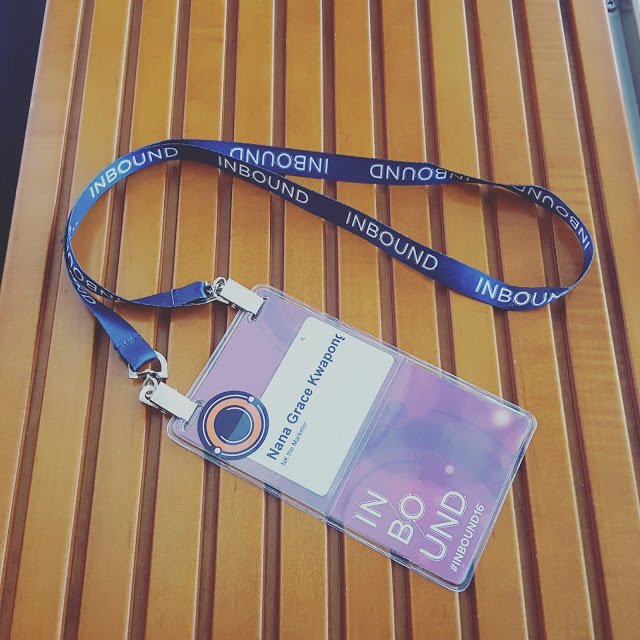 NK the Marketer's Inbound 2016 name tag