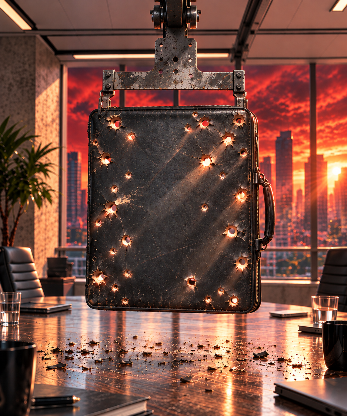 CC Bullet-Riddled Briefcase at Sunset.png