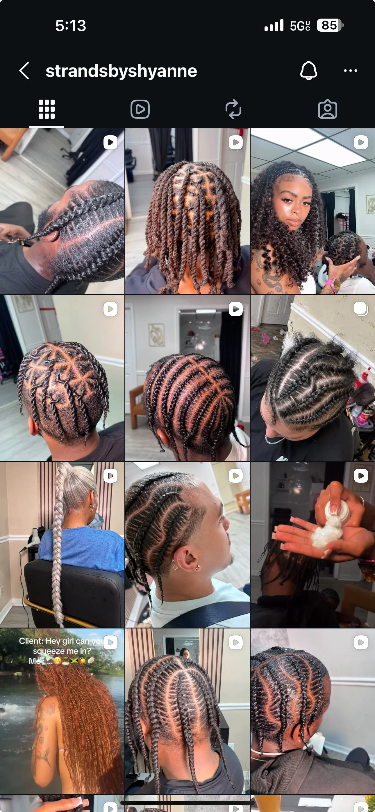 Collection of women and men with various hairstyles, including twists, braids, and protective styles, in different settings.