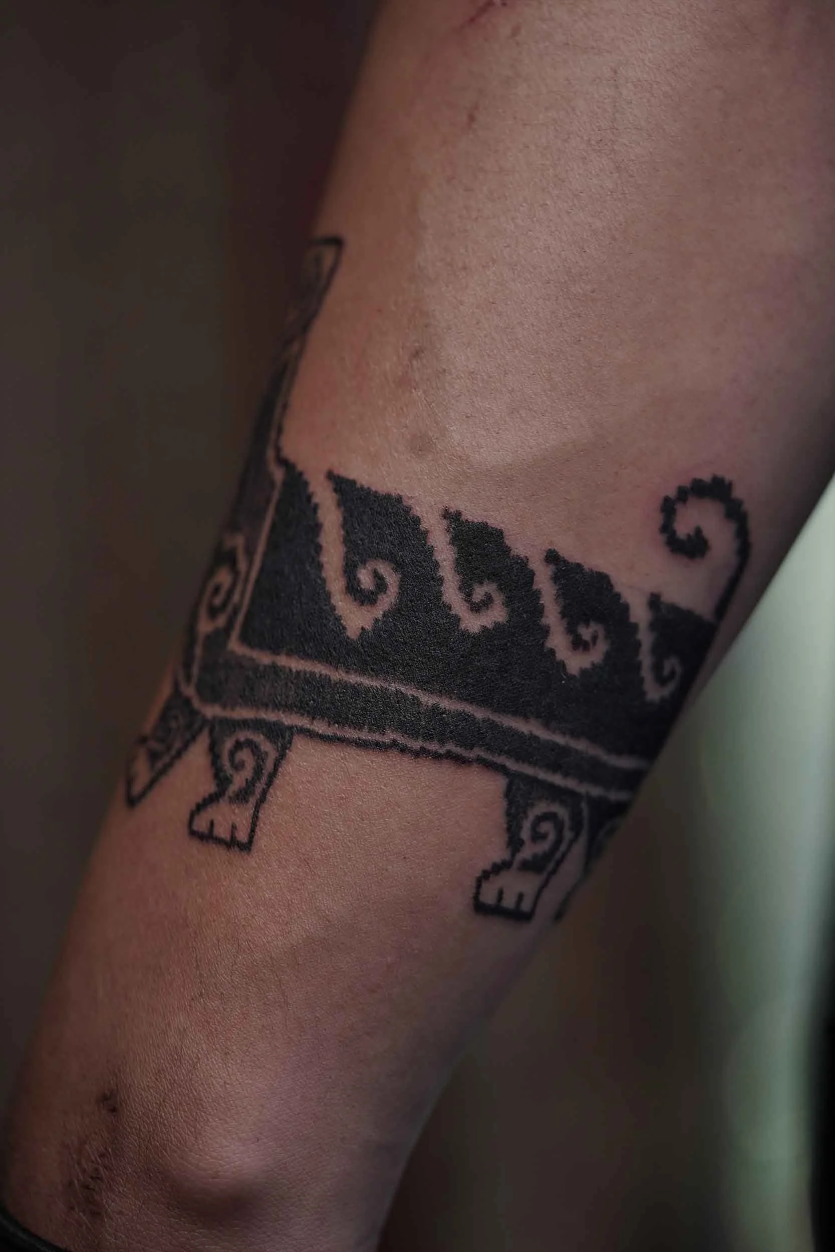 dog tattoo on close up