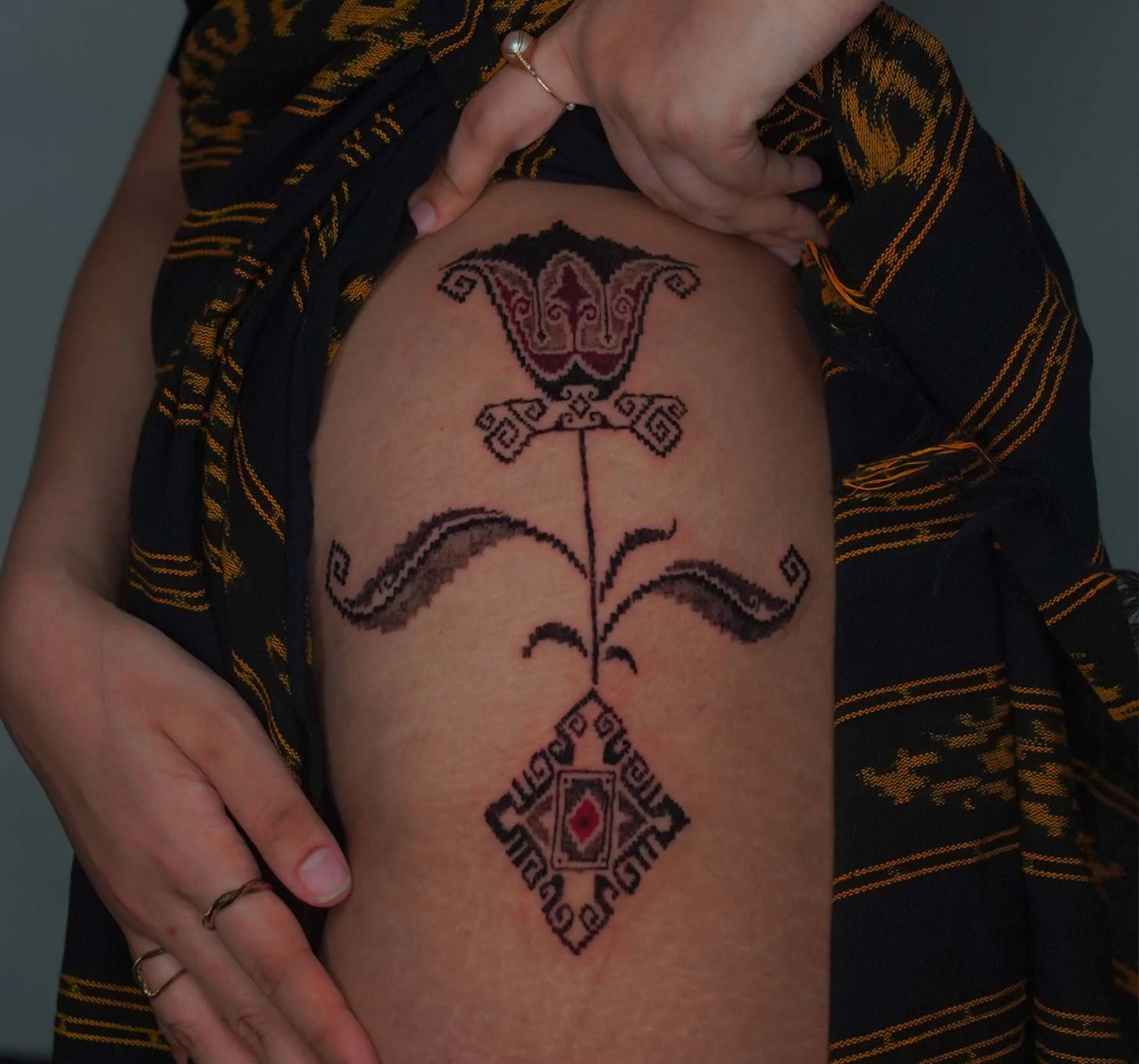 Bali ornament tattoo women