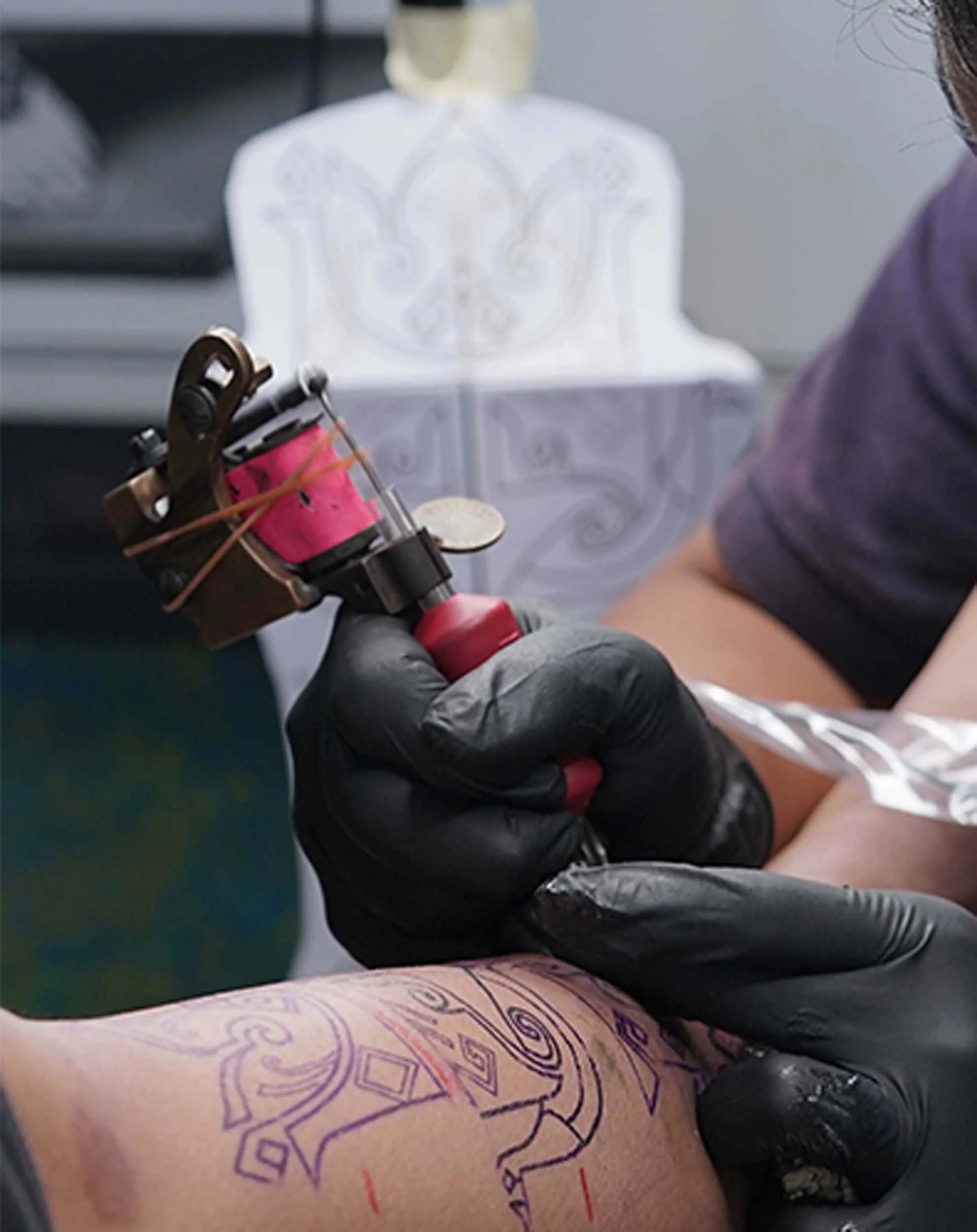 indonesia culture inspired tattoo in process by canggu based tattoo artist