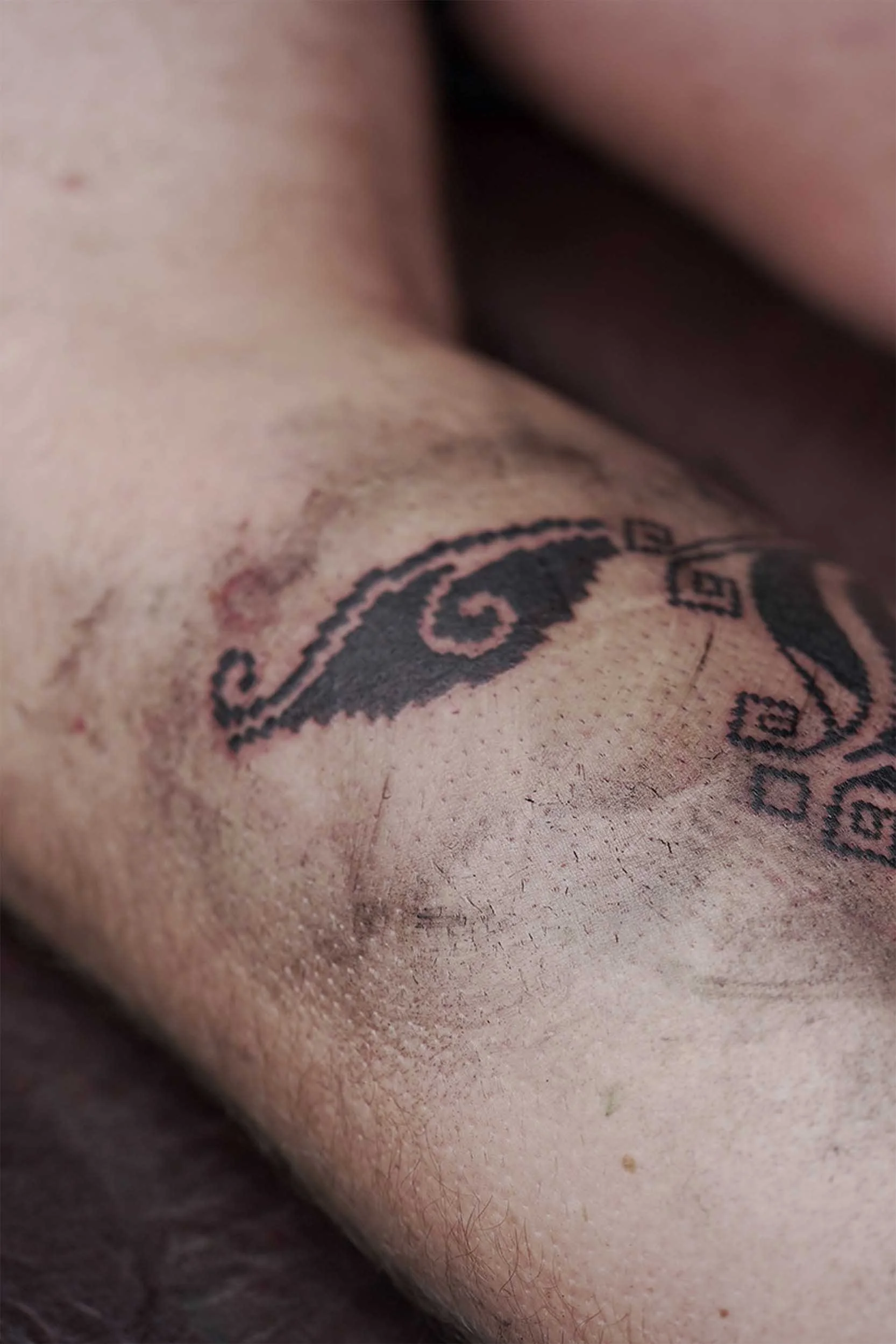 sea turtle fin tattoo close up