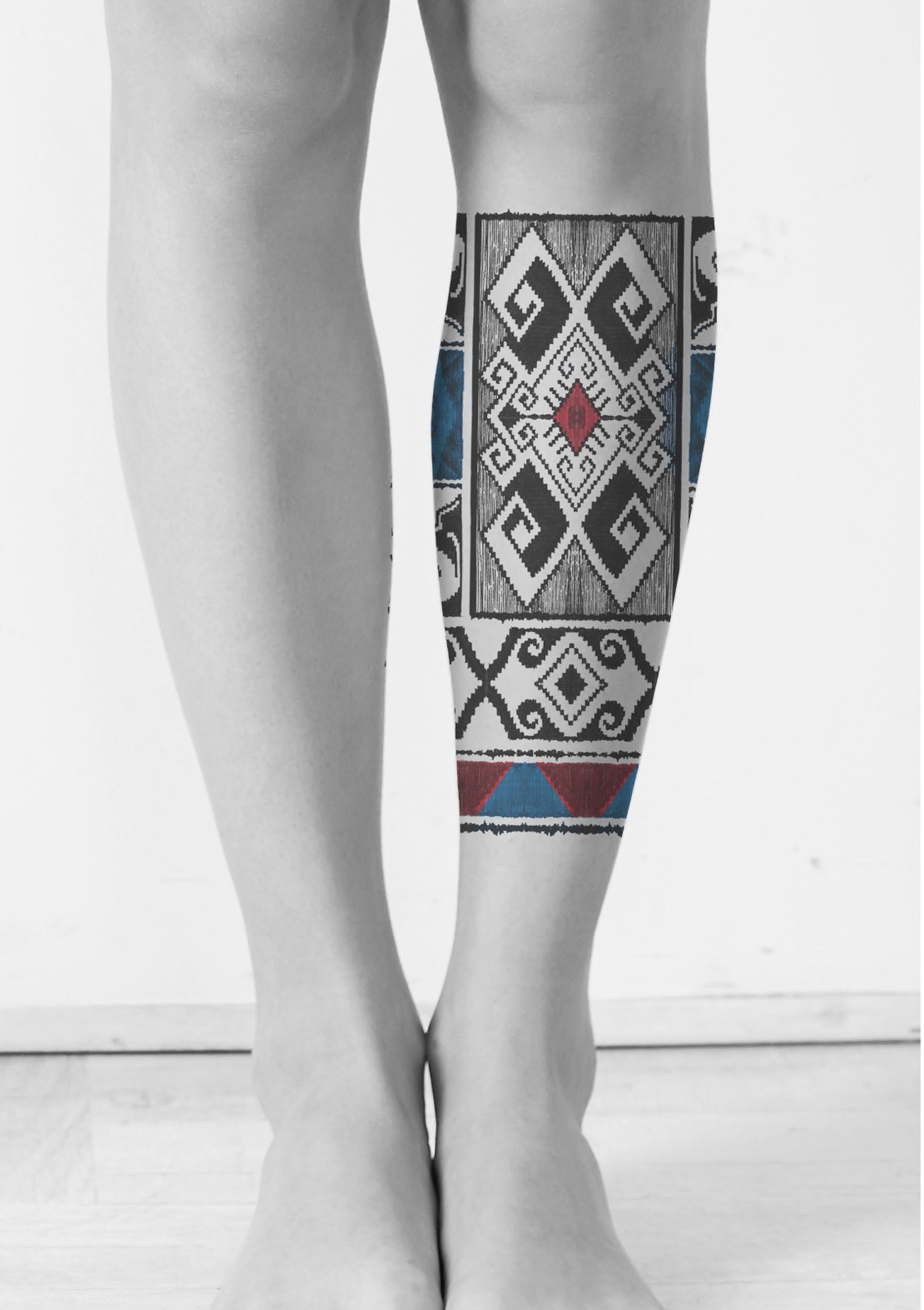 ornament half sleeve for leg tattoo idea in bali