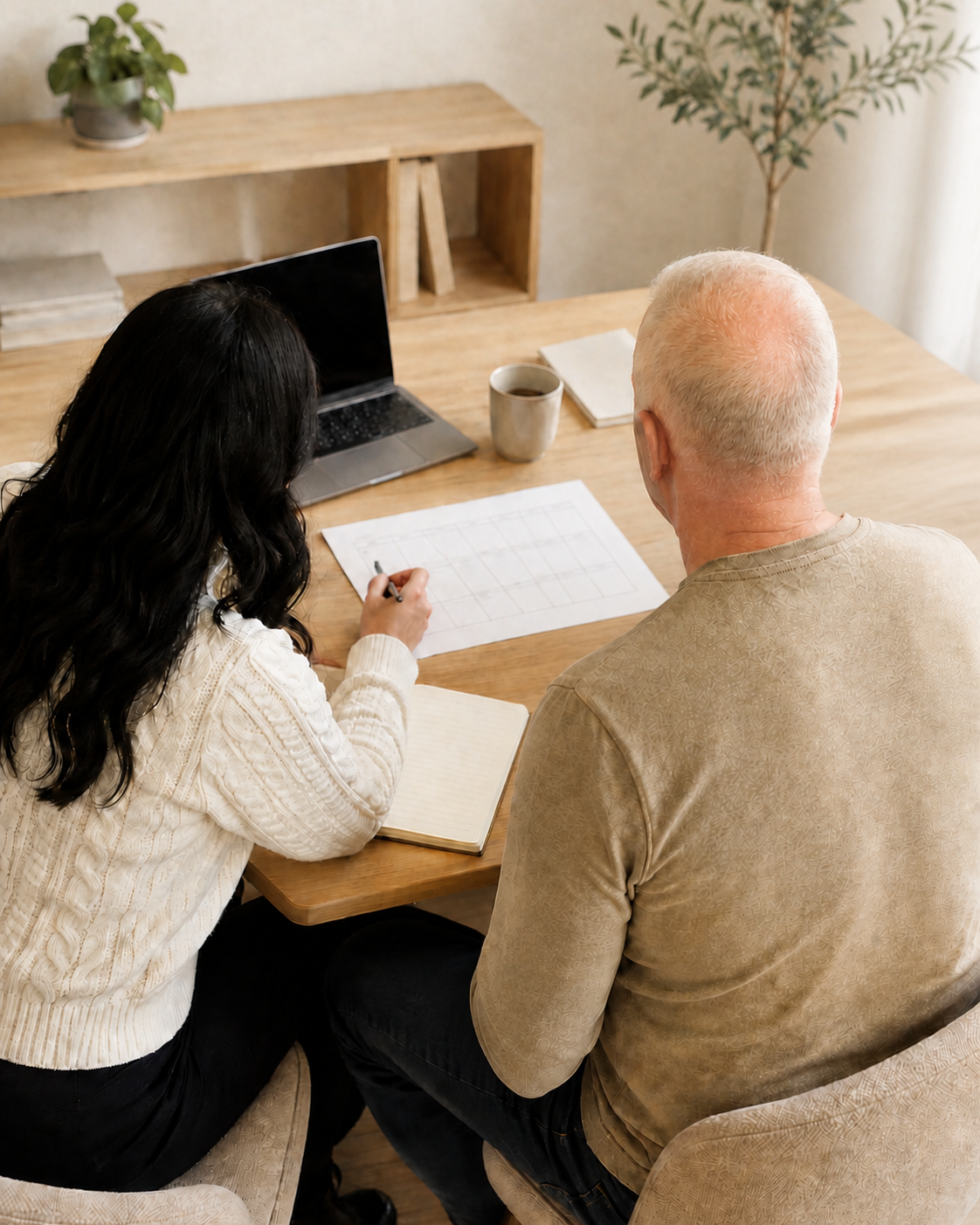 Melody and Steve Barrons in a nutrition coaching conversation