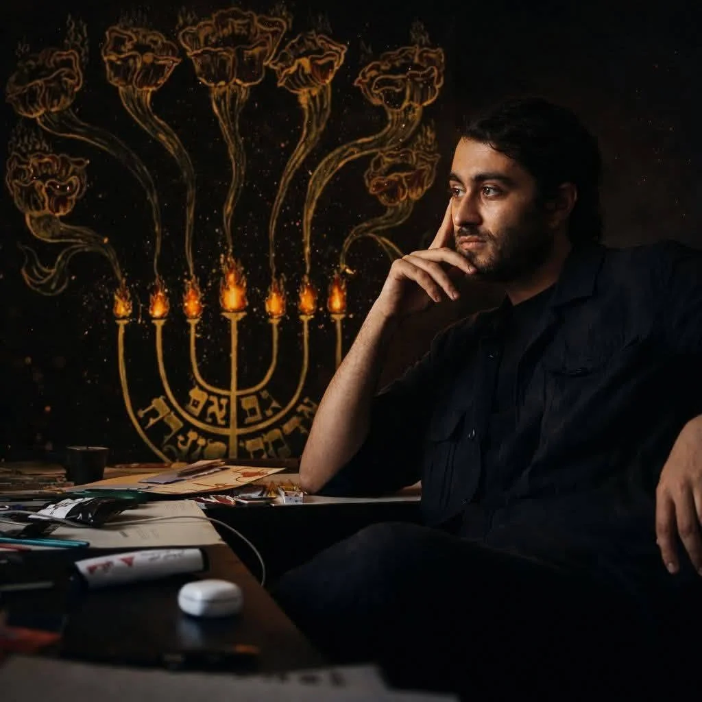 The Artist in his studio - Studio Shamah