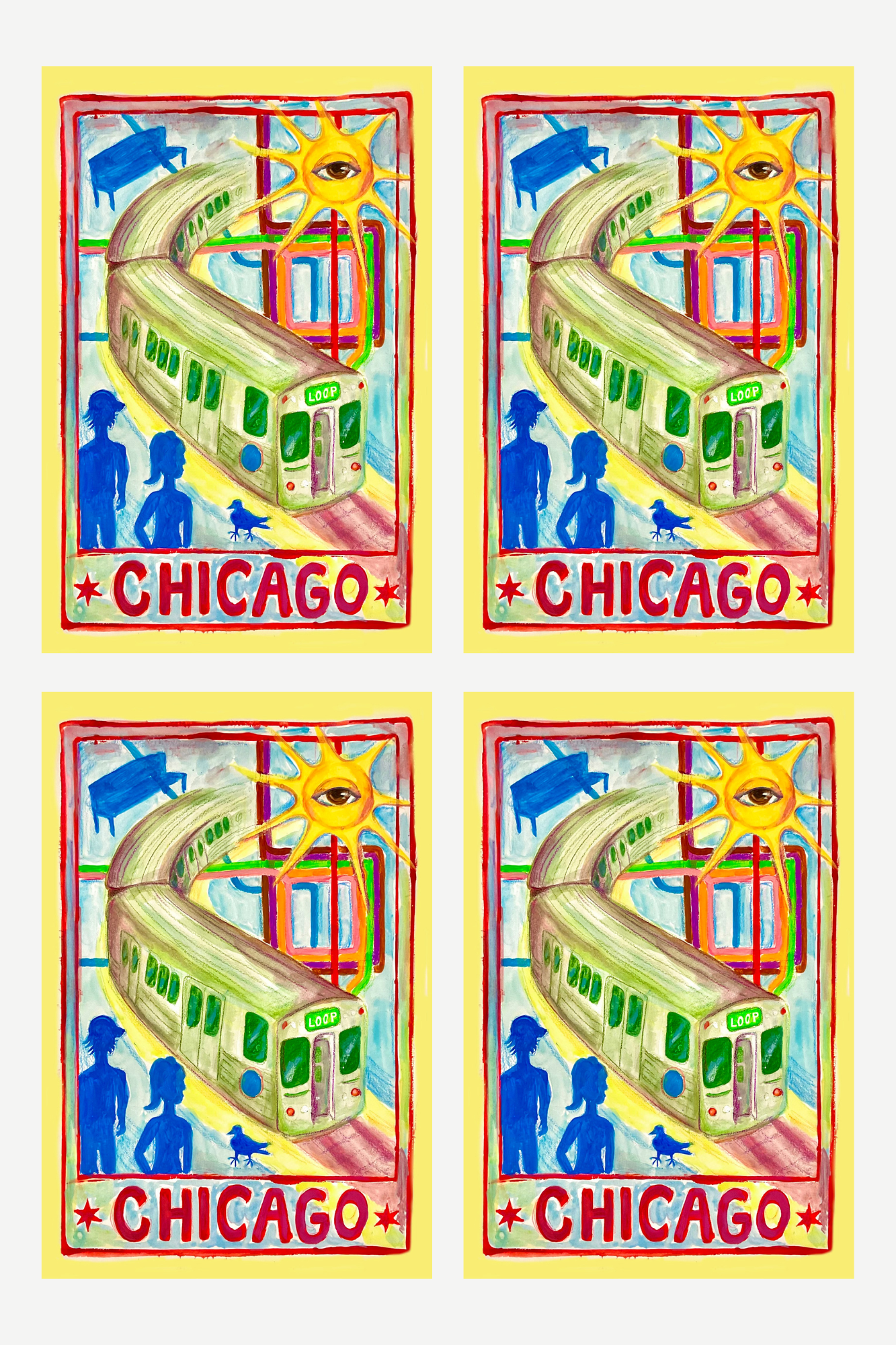 Chicago Sticker 4 Pack