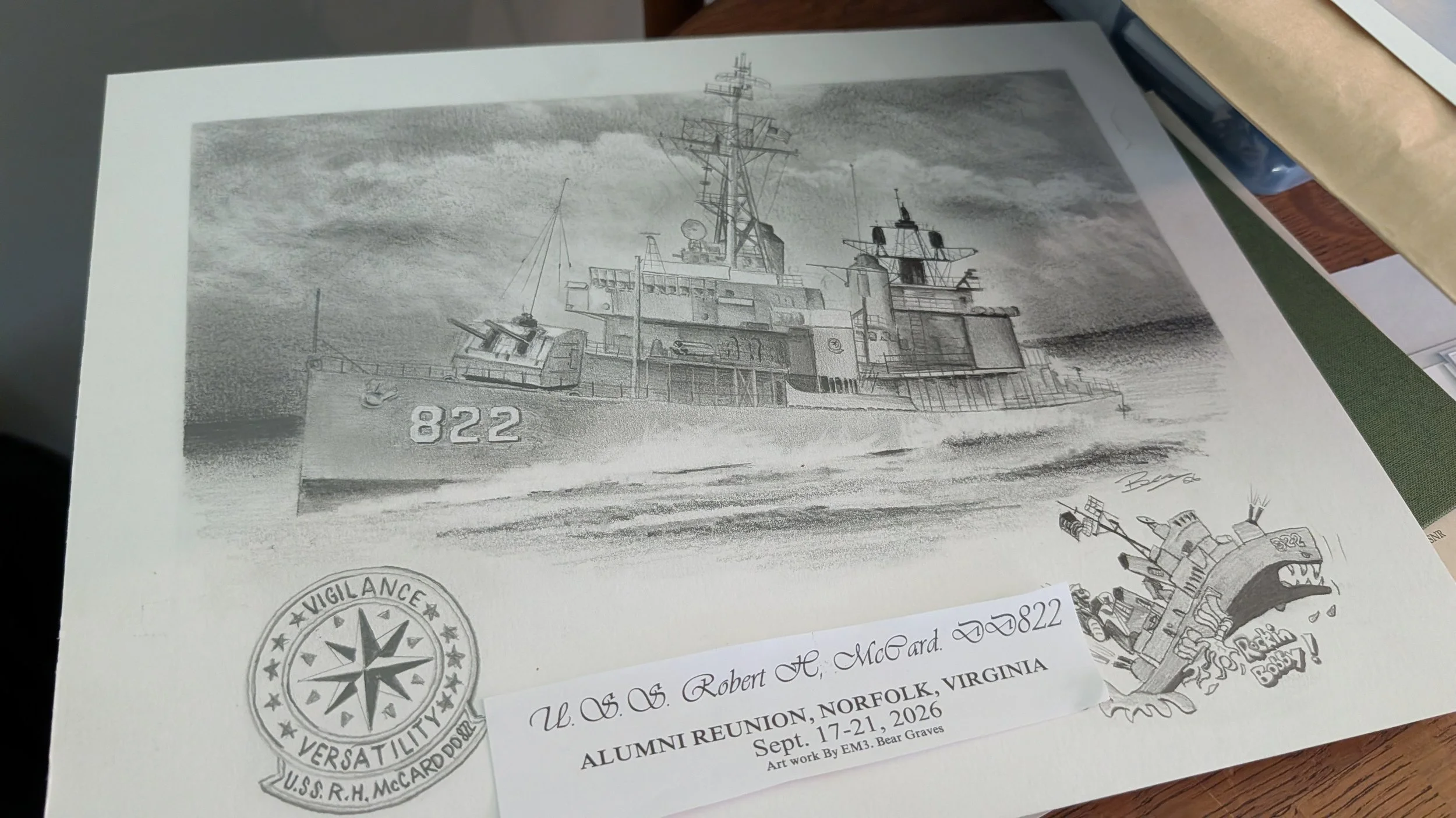Drawing made for a ship reunion